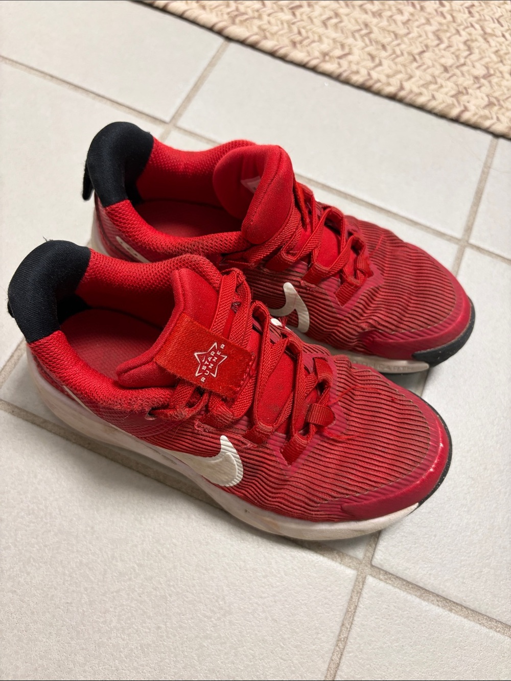 Nike Kids Red Sneakers with White Swoosh